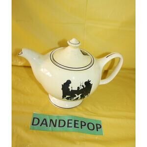 Crooksville Hall Silhouette Vintage Teapot Yellow With Black